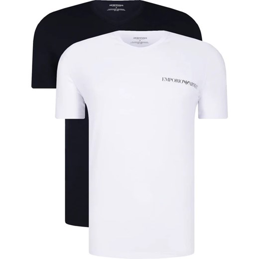 Biały t-shirt męski Emporio Armani z krótkim rękawem 