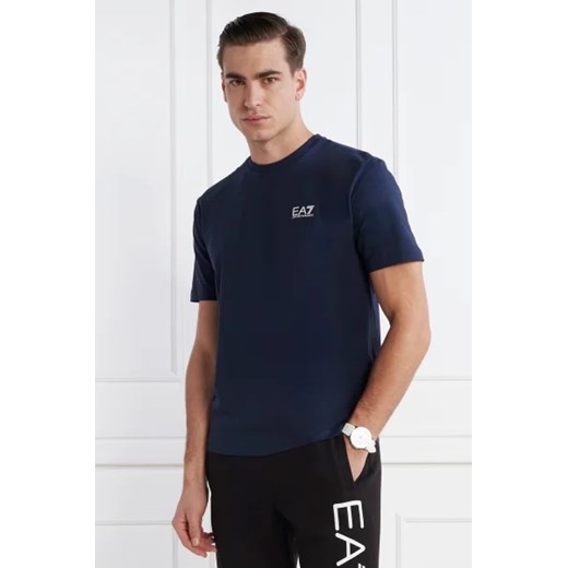 T-shirt męski Emporio Armani casual granatowy z bawełny