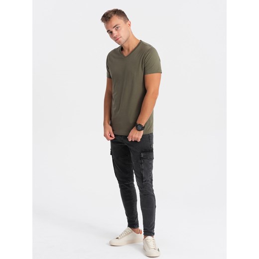 T-shirt męski Ombre zielony z krótkim rękawem