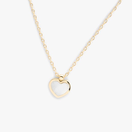 naszyjnik z sercem z masą perłową, złoty ze sklepu ANIA KRUK w kategorii Naszyjniki - zdjęcie 167895440