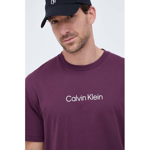 Calvin Klein t-shirt bawełniany kolor fioletowy wzorzysty ze sklepu ANSWEAR.com w kategorii T-shirty męskie - zdjęcie 167899530