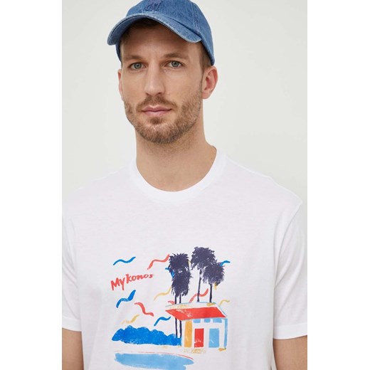 T-shirt męski biały Paul&shark z krótkim rękawem 