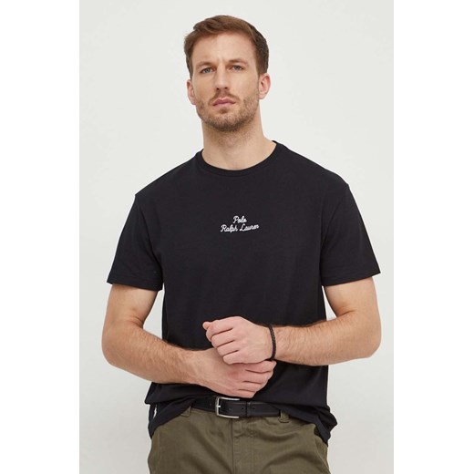 Polo Ralph Lauren t-shirt bawełniany męski kolor czarny gładki ze sklepu ANSWEAR.com w kategorii T-shirty męskie - zdjęcie 167900022