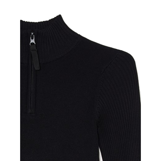 Cropp - Czarny sweter z rozpinaną stójką - czarny ze sklepu Cropp w kategorii Swetry damskie - zdjęcie 167900550