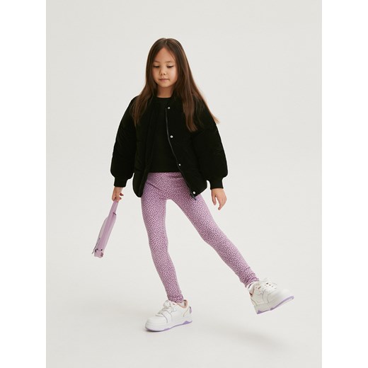 Reserved - Bawełniane legginsy - fioletowy ze sklepu Reserved w kategorii Spodnie dziewczęce - zdjęcie 167900811