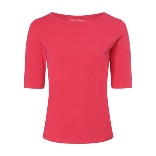 Franco Callegari T-shirt damski Kobiety Dżersej wyrazisty róż jednolity ze sklepu vangraaf w kategorii Bluzki damskie - zdjęcie 167901172