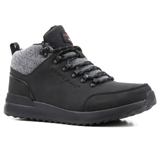 Trzewiki, buty męskie zimowe CROSS JEANS EE1R4113C, czarne ze sklepu ulubioneobuwie w kategorii Buty zimowe męskie - zdjęcie 167901274