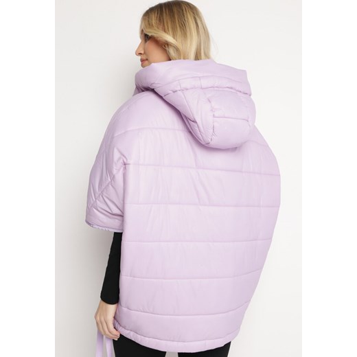Fioletowa kurtka damska Born2be casual krótka 