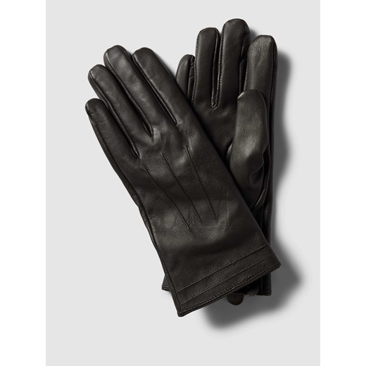Rękawiczki skórzane ze skóry jagnięcej nappa w kolorze czarnym ze sklepu Peek&Cloppenburg  w kategorii Rękawiczki damskie - zdjęcie 167924803