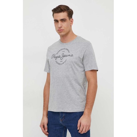 Pepe Jeans t-shirt bawełniany Craigton męski kolor szary z nadrukiem ze sklepu ANSWEAR.com w kategorii T-shirty męskie - zdjęcie 167928671
