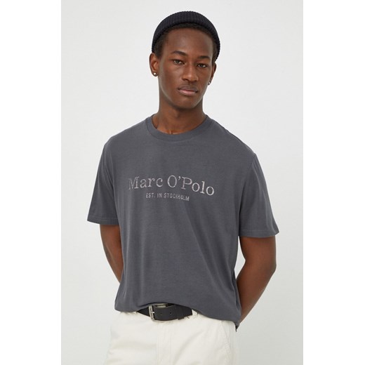 Marc O&apos;Polo t-shirt bawełniany 2-pack męski kolor szary z nadrukiem ze sklepu ANSWEAR.com w kategorii T-shirty męskie - zdjęcie 167928714