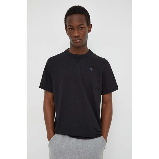 G-Star Raw t-shirt bawełniany męski kolor czarny gładki ze sklepu ANSWEAR.com w kategorii T-shirty męskie - zdjęcie 167928770