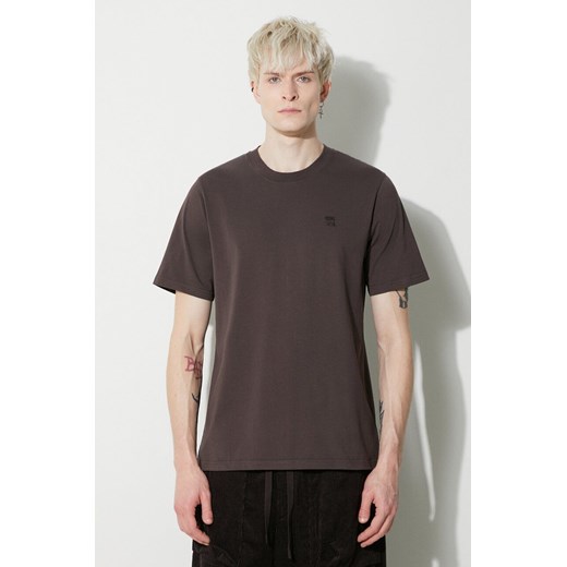 Wood Wood t-shirt bawełniany Bobby Double Logo męski kolor brązowy gładki 12345701.2512 ze sklepu PRM w kategorii T-shirty męskie - zdjęcie 167930143