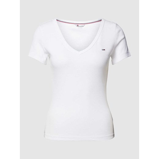 T-shirt z detalem z logo ze sklepu Peek&Cloppenburg  w kategorii Bluzki damskie - zdjęcie 167931093