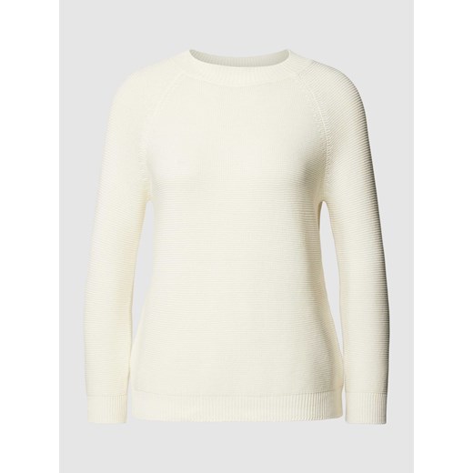 Sweter z dzianiny z okrągłym dekoltem model ‘LINZ’ w kolorze białym ze sklepu Peek&Cloppenburg  w kategorii Swetry damskie - zdjęcie 167931371