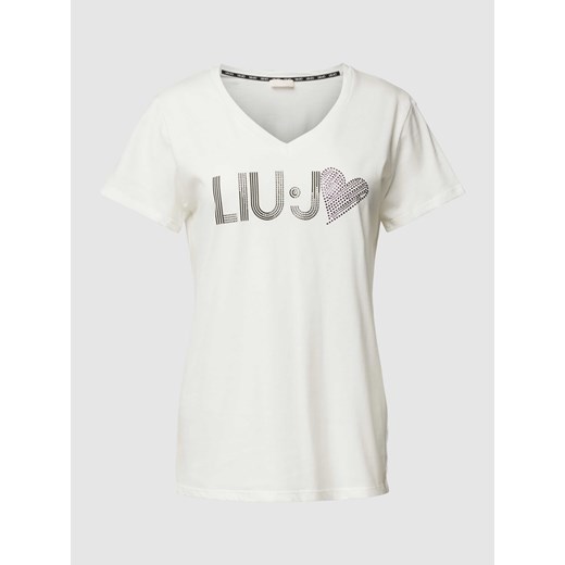 T-shirt z nadrukiem z logo ze sklepu Peek&Cloppenburg  w kategorii Bluzki damskie - zdjęcie 167931593