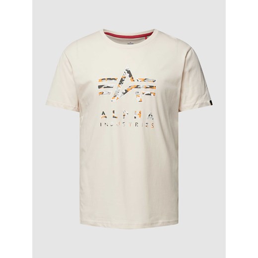 T-shirt z nadrukiem z logo model ‘Camo’ ze sklepu Peek&Cloppenburg  w kategorii T-shirty męskie - zdjęcie 167931622