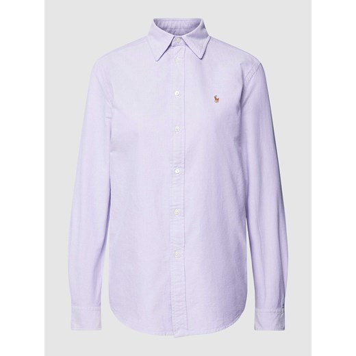 Bluzka koszulowa o kroju relaxed fit z wyhaftowanym logo ze sklepu Peek&Cloppenburg  w kategorii Koszule damskie - zdjęcie 167932211