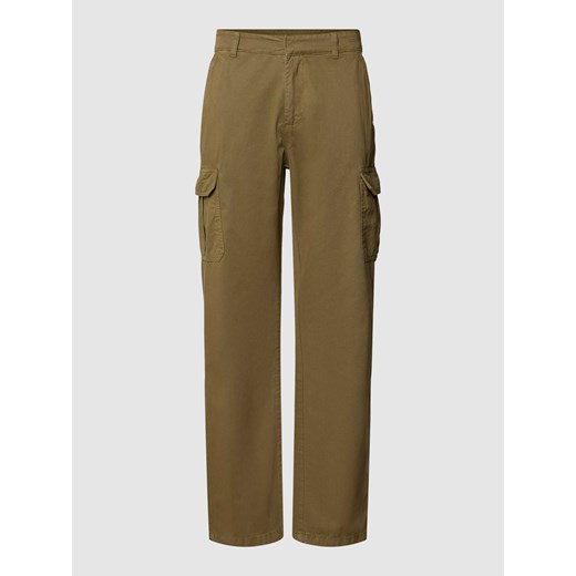 Spodnie cargo o kroju straight leg fit w jednolitym kolorze ze sklepu Peek&Cloppenburg  w kategorii Spodnie męskie - zdjęcie 167932284