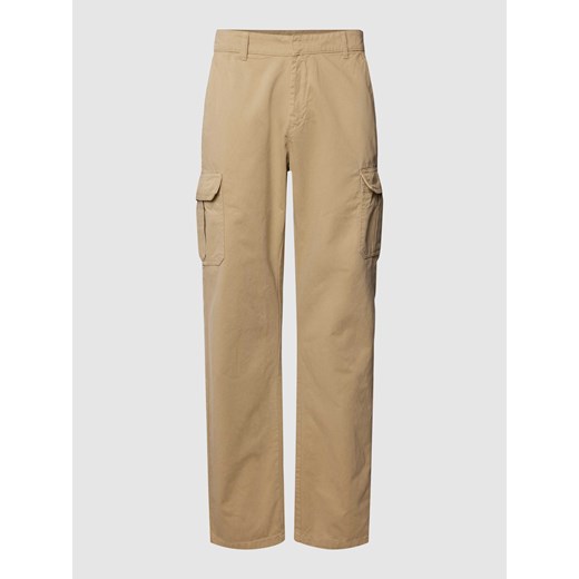 Spodnie cargo o kroju straight leg fit w jednolitym kolorze ze sklepu Peek&Cloppenburg  w kategorii Spodnie męskie - zdjęcie 167932783