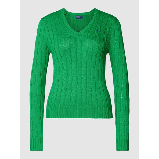 Sweter z dzianiny z wzorem warkocza ze sklepu Peek&Cloppenburg  w kategorii Swetry damskie - zdjęcie 167933051