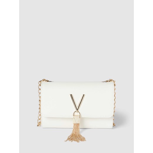Kopertówka Valentino Bags elegancka biała z aplikacjami ze skóry ekologicznej 