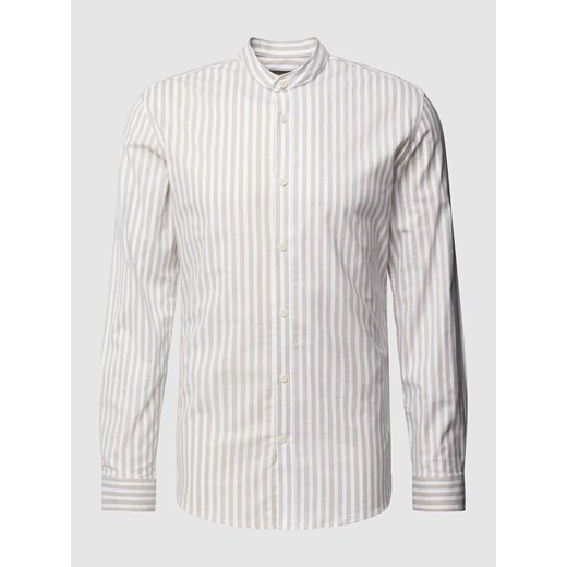 Koszula casualowa o kroju slim fit ze stójką model ‘Manderin’ ze sklepu Peek&Cloppenburg  w kategorii Koszule męskie - zdjęcie 167933273