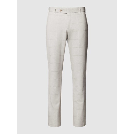 Spodnie materiałowe o kroju straight fit ze wzorem w kratę ze sklepu Peek&Cloppenburg  w kategorii Spodnie męskie - zdjęcie 167933582