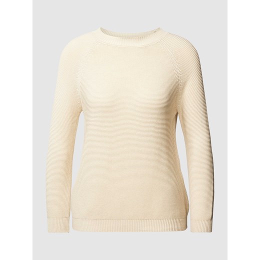 Sweter z dzianiny z okrągłym dekoltem model ‘LINZ’ w kolorze białym ze sklepu Peek&Cloppenburg  w kategorii Swetry damskie - zdjęcie 167933722