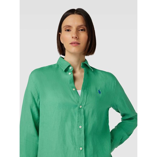 Koszula damska Polo Ralph Lauren z aplikacją na wiosnę lniana 