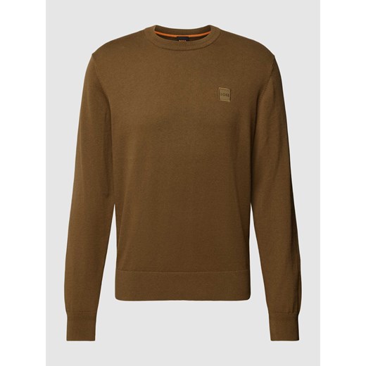 Sweter z dzianiny z naszywką z logo model ‘Kanovano’ ze sklepu Peek&Cloppenburg  w kategorii Swetry męskie - zdjęcie 167934514