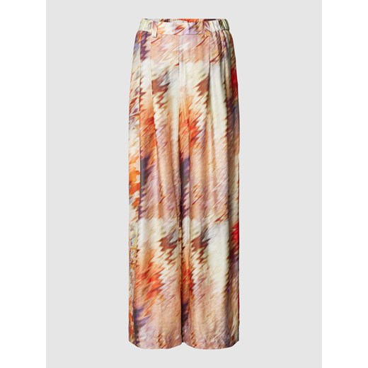 Spodnie materiałowe z wiskozy ze wzorem na całej powierzchni ze sklepu Peek&Cloppenburg  w kategorii Spodnie damskie - zdjęcie 167934772