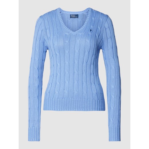 Sweter z dzianiny z wzorem warkocza ze sklepu Peek&Cloppenburg  w kategorii Swetry damskie - zdjęcie 167935392