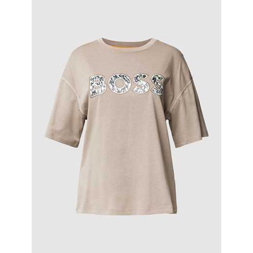 T-shirt z detalem z logo model ‘Evina’ ze sklepu Peek&Cloppenburg  w kategorii Bluzki damskie - zdjęcie 167935431