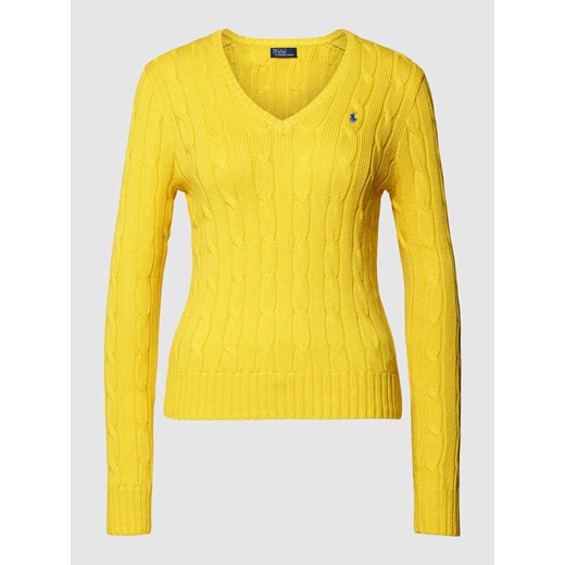 Sweter z dzianiny z wzorem warkocza ze sklepu Peek&Cloppenburg  w kategorii Swetry damskie - zdjęcie 167935842