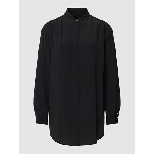 Bluzka koszulowa z krytą listwą guzikową model ‘Benika’ w kolorze czarnym 32 Peek&Cloppenburg 