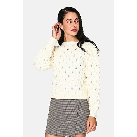 ASSUILI Sweter w kolorze kremowym ze sklepu Limango Polska w kategorii Swetry damskie - zdjęcie 167936731