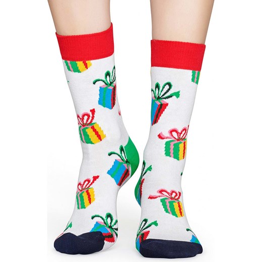 Happy Socks Skarpety (2 pary) &quot;Present&quot; w kolorze białym ze wzorem Happy Socks 41-46 wyprzedaż Limango Polska