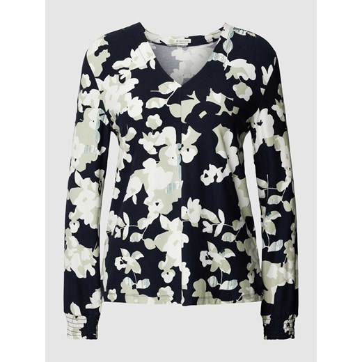 Bluzka z długim rękawem,kwiatowym wzorem i dekoltem w serek ze sklepu Peek&Cloppenburg  w kategorii Bluzki damskie - zdjęcie 167940793