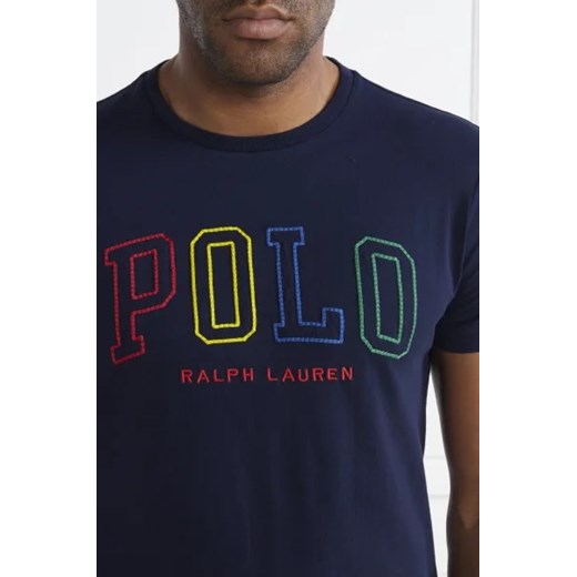 T-shirt męski granatowy Polo Ralph Lauren z krótkimi rękawami z napisem