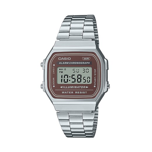 Zegarek Casio A168WA-5AYES Silver/Brown Casio one size okazja eobuwie.pl