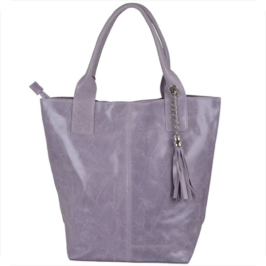 Torba worek wrzos fiolet z miękkiej skóry bardzo lekka xl ze sklepu melon.pl w kategorii Torby Shopper bag - zdjęcie 167946612