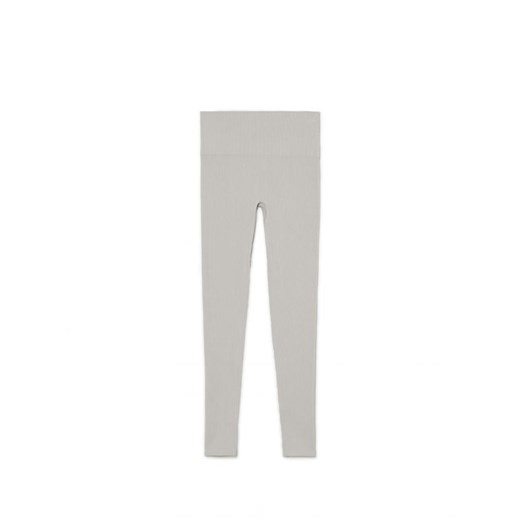Cropp - Szare prążkowane legginsy - jasny szary ze sklepu Cropp w kategorii Spodnie damskie - zdjęcie 167946732