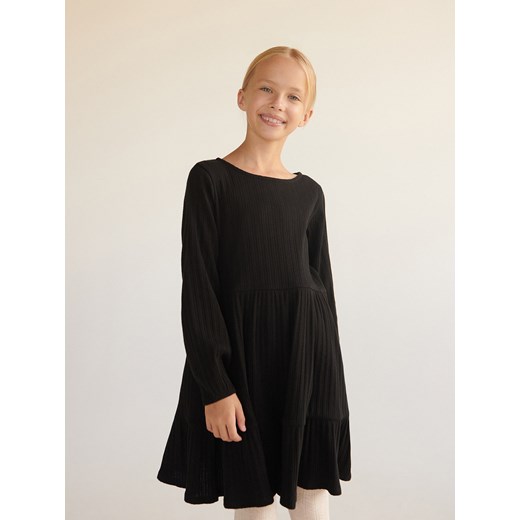 Reserved - Bawełniana sukienka - czarny Reserved 134 (8 lat) okazyjna cena Reserved