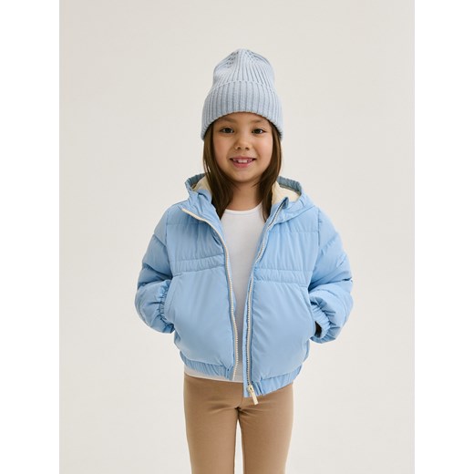 Reserved - Pikowana kurtka z kapturem - jasnoniebieski ze sklepu Reserved w kategorii Kurtki dziewczęce - zdjęcie 167947260