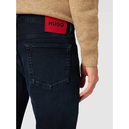 Jeansy o kroju slim fit z detalami z logo model ‘HUGO’ 36/32 Peek&Cloppenburg 