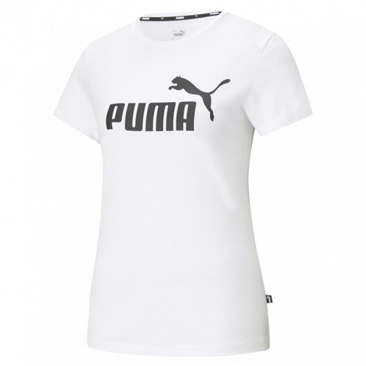 Damski t-shirt z nadrukiem PUMA ESS LOGO TEE - biały Puma S okazja Sportstylestory.com