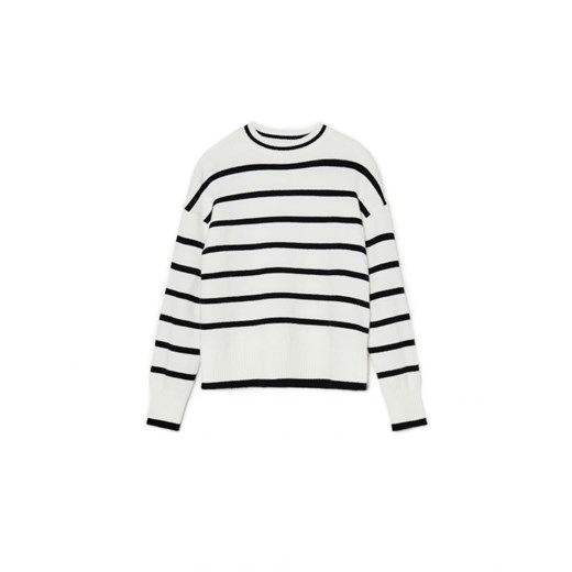 Cropp - Kremowo-czarny sweter w paski - kremowy ze sklepu Cropp w kategorii Swetry damskie - zdjęcie 167952344