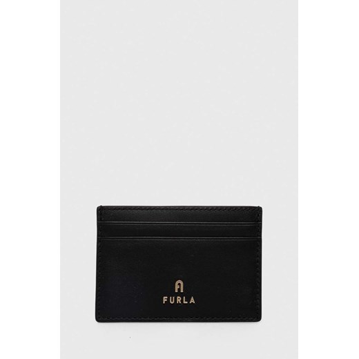 Furla etui na karty skórzane kolor czarny ze sklepu ANSWEAR.com w kategorii Portfele damskie - zdjęcie 167953854