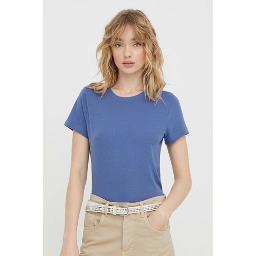 Hollister Co. t-shirt damski kolor granatowy ze sklepu ANSWEAR.com w kategorii Bluzki damskie - zdjęcie 167954552
